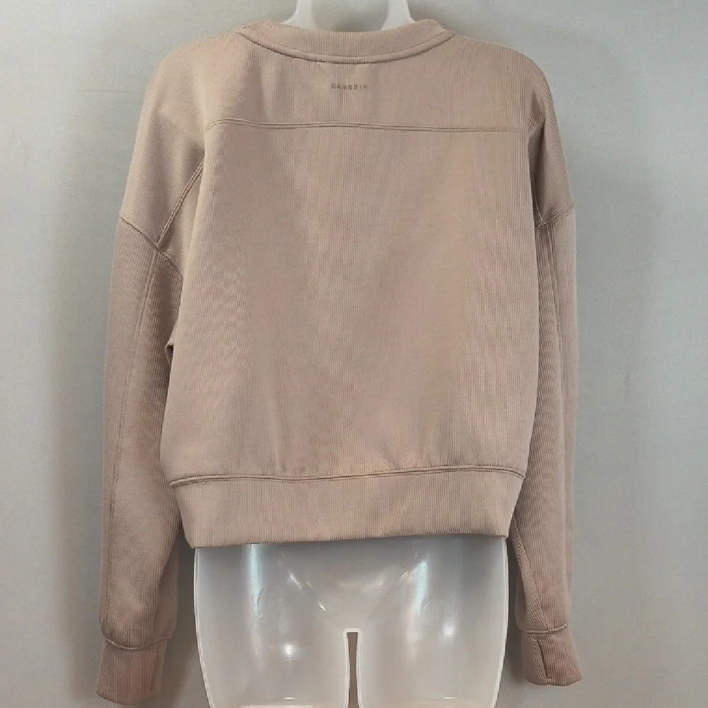 Danskin Skuba Rib Relaxed Long Sleeve Taupe Sweatshirt , Size L